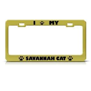 Savannah Cat Animal Metal license plate frame Tag Holder