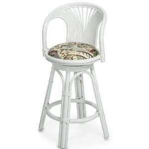  Tropique/floral Rattan Swivel Counter Stool W/back: Home 
