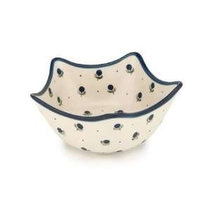  Polish Pottery Blueberry Five Point Bowl