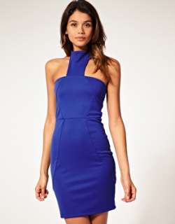 NEW ASOS HIGH NECK COLLAR PONTI BODYCON FITTED DRESS  