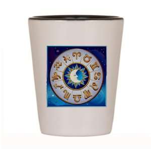   Shot Glass White and Black of Zodiac Astrology Wheel: Everything Else