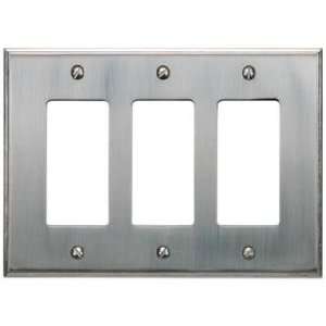  Sutton Brushed Nickel Finish Triple Rocker Wall Plate 