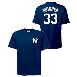 New York Yankees Nick Swisher Name and Number Navy T Shirt  