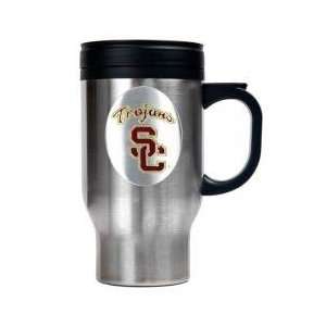  USC Trojans NCAA Stainless Steel Travel Mug: Sports 