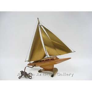 Vintage 1940s Deco Sailboat Lamp