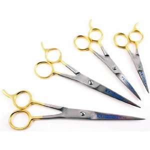  Gld Barber Shear Scissor Set4.55.56.5&7.5  Cut Hair 
