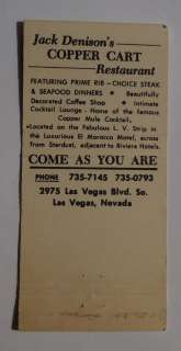   Jack Denisons Copper Cart Restaurant Lion Las Vegas NV Clark C  