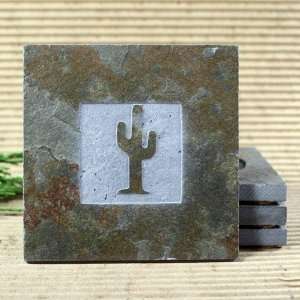  Classic Copper Slate Coaster   Cactus 1 