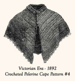 Victorian Ladys Tricot Tunsian Crochet Cape Pattern1892  