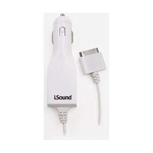  White Car Charger For 30 Pin iPod(tm) Electronics