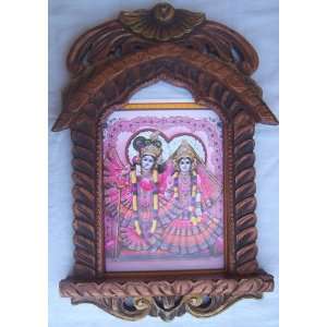 Radha Krishna wearing traditiona religious dress poster painting in 