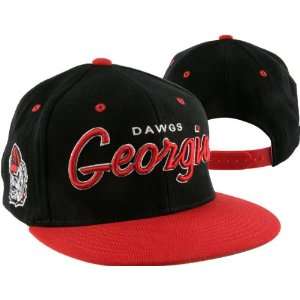  Georgia Bulldogs Black/Scarlet Headliner Snapback 