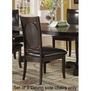  Set of 2 Dining Side Chair Transitional Style in Espresso 