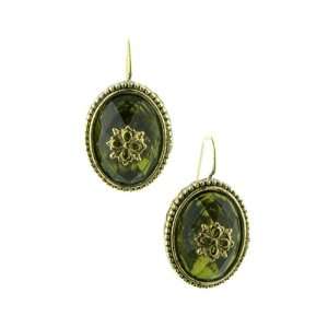 Belle Epoque Olivine Multifaceted Dome Earrings