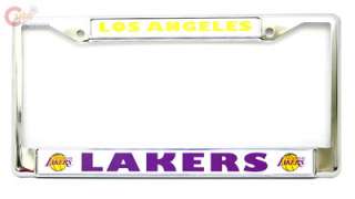 LA Lakers Car Auto License Plate Frame  Metal Chrome  