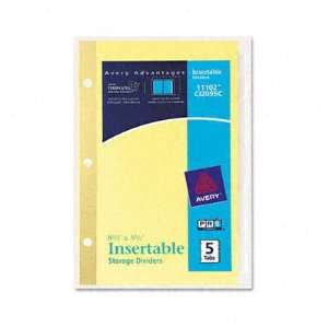  New Worksaver Insertable Tab Index Dividers Five Tab Case 