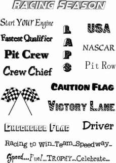 Scrapbook NASCAR RACING words Vellum Paper NEW SMDTS  