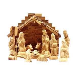    Olive Wood Nativity Set  Traditional Carving: Home & Kitchen
