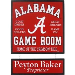  Personalized Wood Sign   Alabama Game Room   NCAA