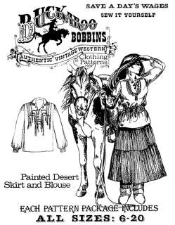 Navajo Style Painted Desert Skirt & Blouse Pattern 6 20  