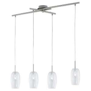 Eglo 88227A Larisa 1, Nickel Frosted Glass, 4 Light Pendant Light 