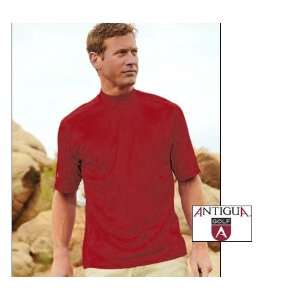  Antigua Technical Mock Neck Golf Shirt (Color=Dark Red 