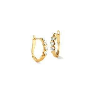 ZALES Diamond Three Stone Swirl Earrings in 14K Gold 1/3 