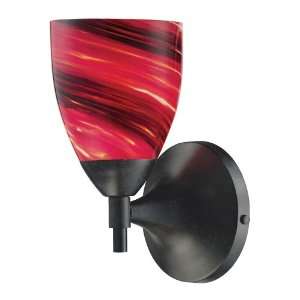  Celina 1 Light Sconce In Dark Rust With Autumn Glass: Home 