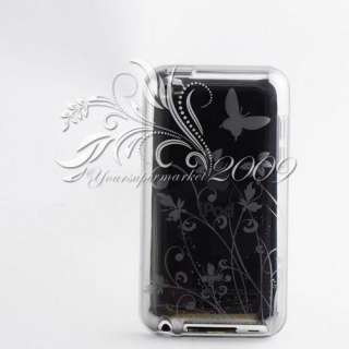 Black butterfly flowers soft case for ipod touch 4G US  