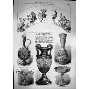  1868 Loan Art Kensington Vase Opaque Claret Jug Glass 