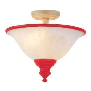  104 RD Kids Circus Top 13 Inch Semi Flush Mount, Red: Home Improvement