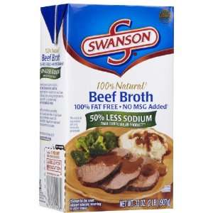 Swanson Low Sodium Beef Broth, 32 oz: Grocery & Gourmet Food