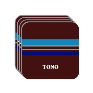 Personal Name Gift   TONO Set of 4 Mini Mousepad Coasters (blue 