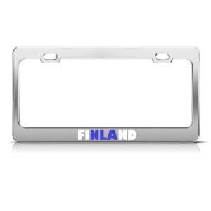  Finland Flag Country license plate frame Stainless Metal 