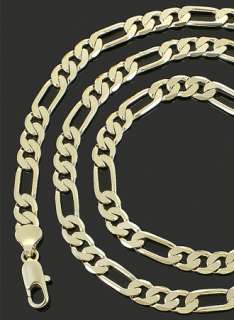 Mens 20 40 Inch 14k Gold Plated Figaro Chain 6 mm Hip Hop Jewelry 