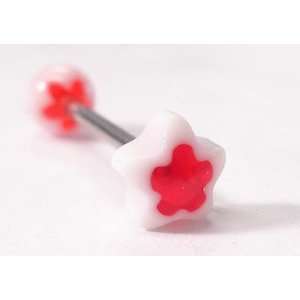  Red Stars Tongue Ring 