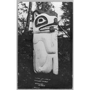 Totem pole on grave of Tongass George 