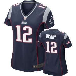  Tom Brady Womens Jersey: Home Navy Game Replica #12 Nike 