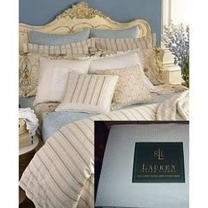Ralph Lauren Villandry Blue Check Bedskirt Queen:  Home 