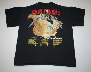   METALLICA WITH SPECIAL GUESTS FAITH NO MORE SHIRT 1990S 1992 L  