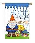 Regular Size Flag,Suede, Home Is Where Your Gnome Is,131S894