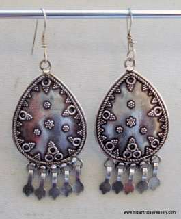 ethnic sterling silver earrings handmade jewelry belly dance india 