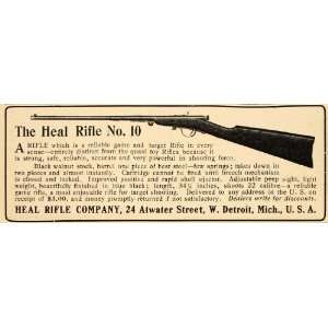  1903 Vintage Ad Heal Rifle No. 10 Game Target .22 Gun 
