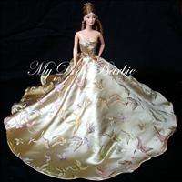 G11 Evening/Party/Princess Gown for Barbie Dolls, Gold  
