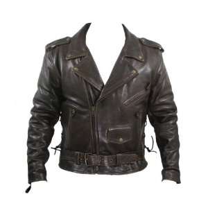   Premium Buffalo Distressed Leather Classic Biker Jackets   Size : 5XL