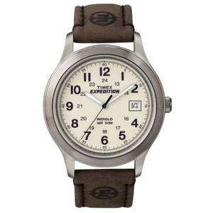 Timex Mens T49870 Expedition Brown leather strap Watch (NEW)  