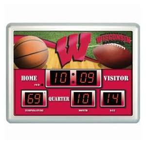   Wisconsin Badgers NCAA 14 X 19 Scoreboard Clock