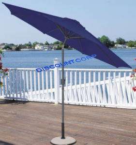 PATIO UMBRELLA MARKET UMBRELLA CRANK AND TILT NAVY BLUE  