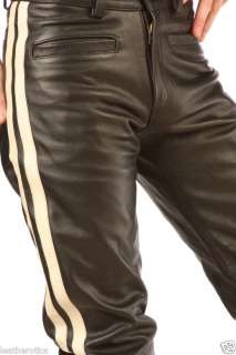 Leather trouser mens tight jeans soft fit breeches 28  