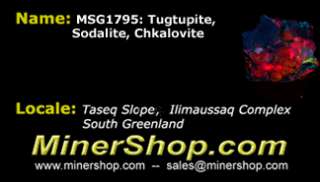 MSG 1795 Unique Mix   Tugtupite and Sodalite  